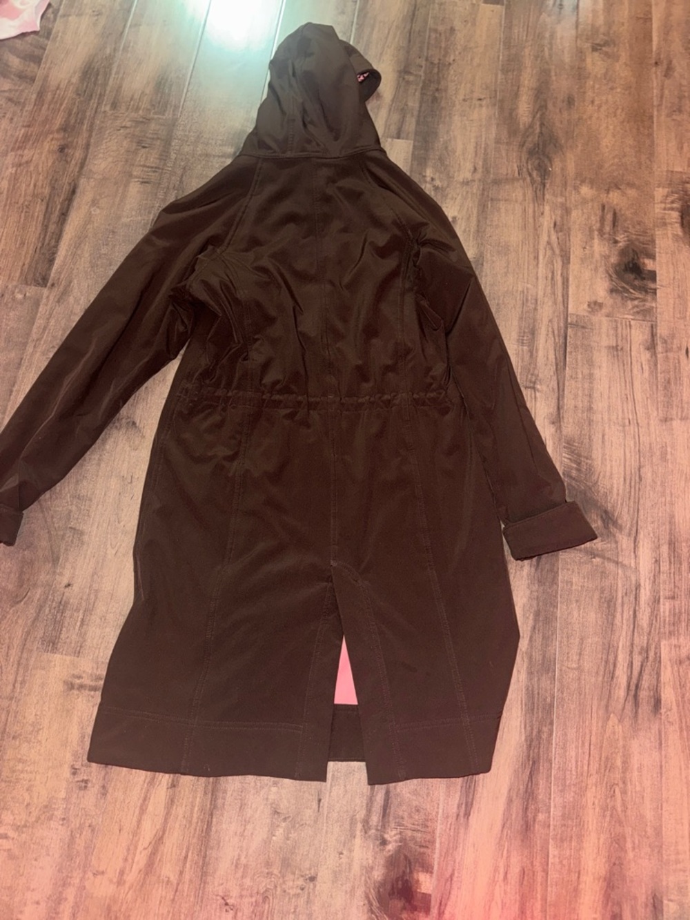 Lululemon Fleece Lined Hooded Jacket Long Brown Pink Lining Size 6 NWOT - Picture 16 of 16